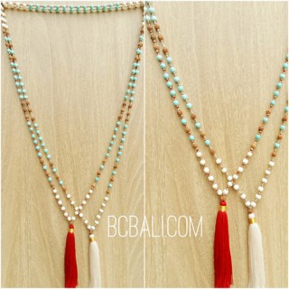 wholesale alot free shipping women tassels necklace bead stone rudraksha fashion